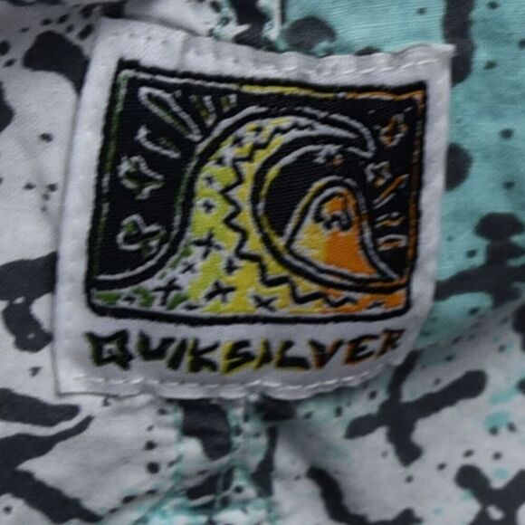Quiksilver Mens Throwback Oldskool Surf Shirt  Short Sleeve Modern Fit 90s y2k L - Picture 6 of 9